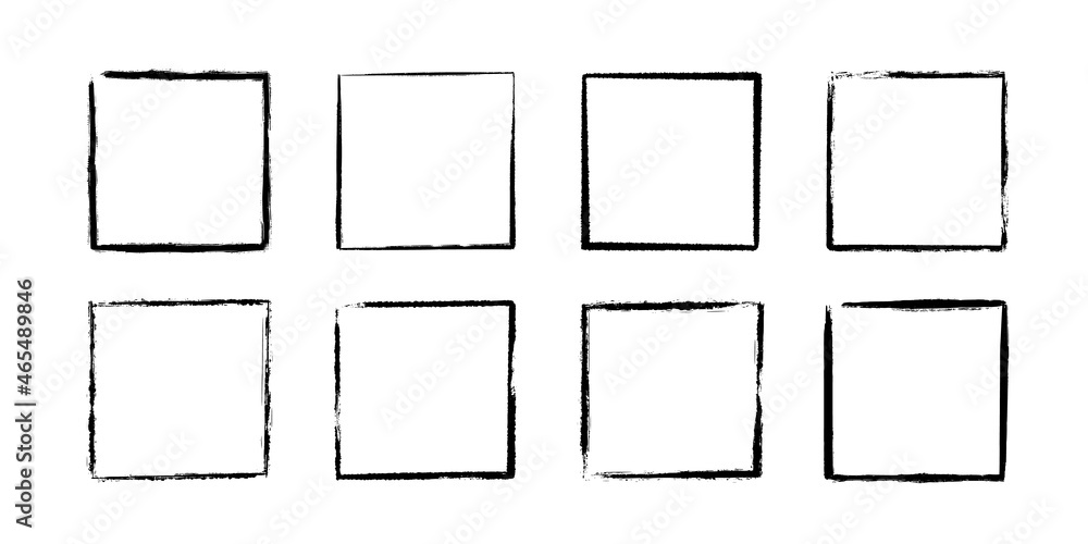 Poster ink square frames. grunge empty black boxes set. rectangle borders collections. rubber stamp imprint