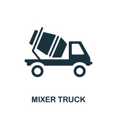 Mixer Truck icon. Monochrome sign from machinery collection. Creative Mixer Truck icon illustration for web design, infographics and more