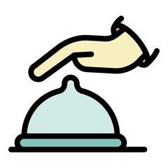 Meal icon. Outline meal vector icon color flat isolated