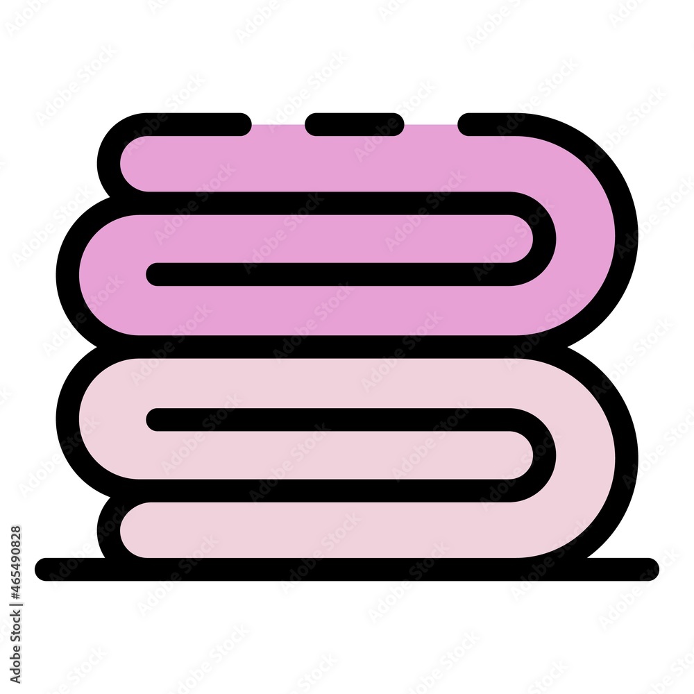 Poster towels stack icon. outline towels stack vector icon color flat isolated