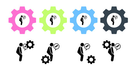 Aedes, virus, man vector icon in gear set illustration for ui and ux, website or mobile application