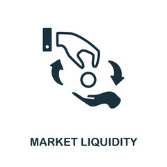 Market Liquidity icon. Monochrome sign from market economy collection. Creative Market Liquidity icon illustration for web design, infographics and more