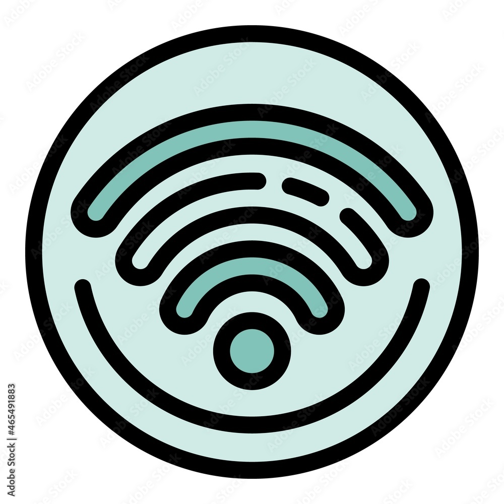 Poster wirelles connecting icon. outline wirelles connecting vector icon color flat isolated