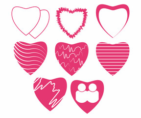 Heart icon set, with various styles, great for design materials, greeting cards, gifts