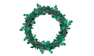 ユーカリのリースのイラスト