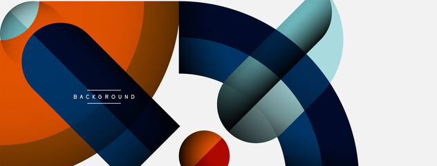 Fototapeta premium Trendy shapes, color minimal design composition, lines and shadows for wallpaper banner background or landing page