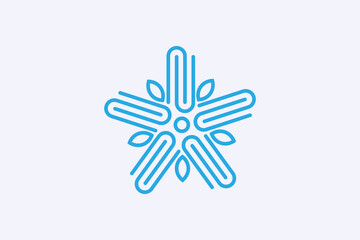 logo icon vector, star model letter s, circular leaf