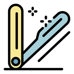 Old razor icon. Outline old razor vector icon color flat isolated