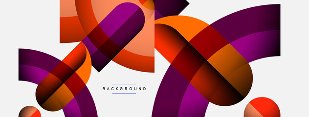 Trendy shapes, color minimal design composition, lines and shadows for wallpaper banner background or landing page