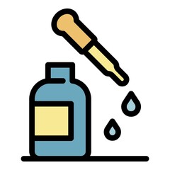 Stylist dropper icon. Outline stylist dropper vector icon color flat isolated