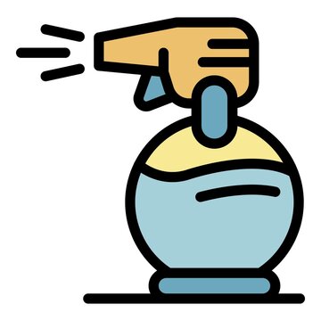 Stylist spray icon. Outline stylist spray vector icon color flat isolated