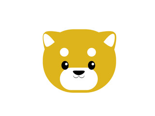 シンプルな柴犬の顔アイコン