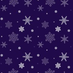 Christmas seamless pattern of snowflakes