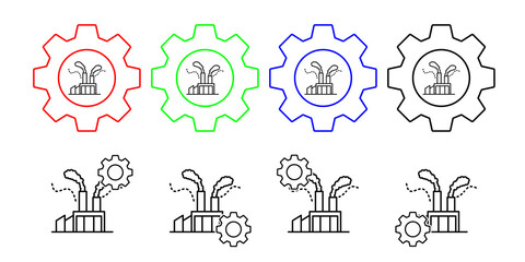 Air pollution, factory vector icon in gear set illustration for ui and ux, website or mobile application