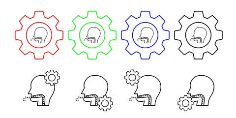 Air pollution, disease, respiratory vector icon in gear set illustration for ui and ux, website or mobile application