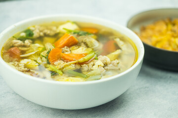 Thai homemade mildly seasoned soup