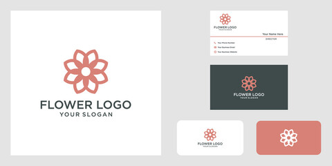 Minimalist elegant flower rose logo design for beauty cosmetics yoga and spa