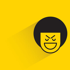boy face emoticon vector illustration