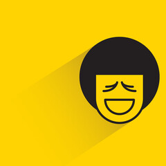 boy face emoticon vector illustration