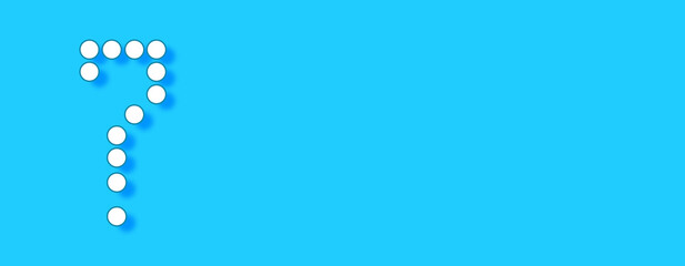 Question Mark Sign Concept on blue background. Horizontal web banner with copy space, template.