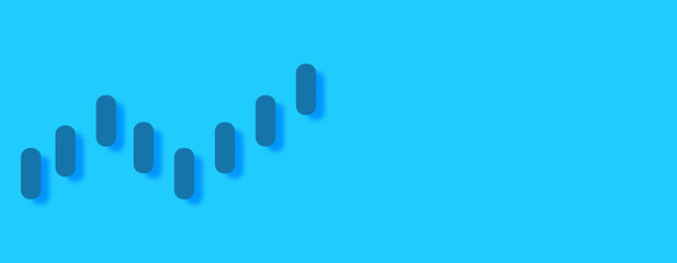 Obraz premium Stats Graph Concept on blue background. Horizontal web banner with copy space, template.