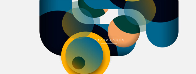 Creative geometric wallpaper. Minimal abstract background. Circles composition vector illustration for wallpaper banner background or landing page