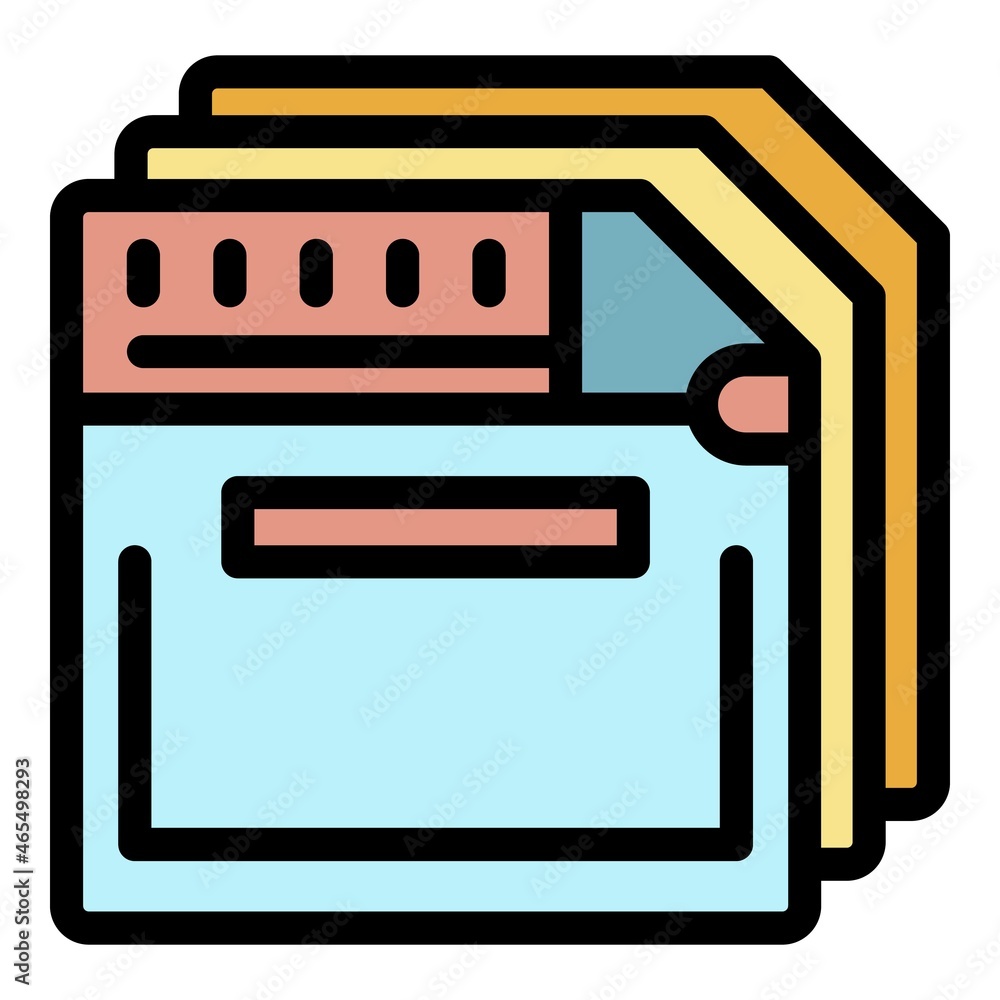 Poster floppy disk collection icon. outline floppy disk collection vector icon color flat isolated