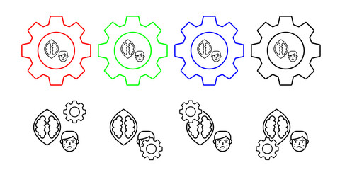 Nut, allergic face vector icon in gear set illustration for ui and ux, website or mobile application