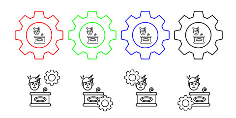 Preservative, allergic vector icon in gear set illustration for ui and ux, website or mobile application