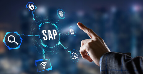 Internet, business, Technology and network concept. SAP System Software Automation concept on...