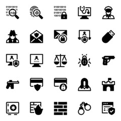 Glyph icons for crime and security.