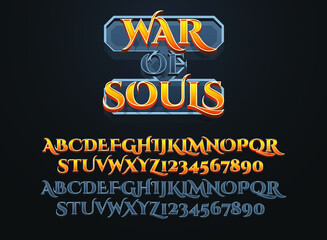 war of souls with stone frame editable text effect for rpg medieval game logo title