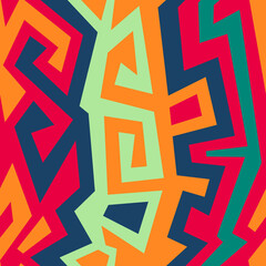 Tribal colored geometric pattern.
