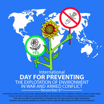 international day for preventing the explotation of environment
in war and armed conflict, poster and banner