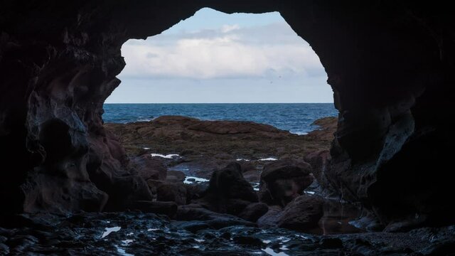 Fraserburgh, Scotland, UK, Beach Area Time Lapse.  The Broch or Faithlie is a town in Aberdeenshire, Scotland 
