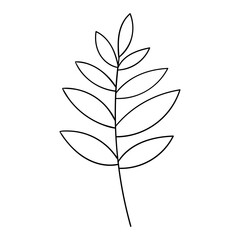 Leaf vector botanical illustration. Modern minimalism neutral elements design.