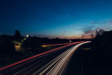 Fototapeta na wymiar Traffic Lights on the M1 Motorway in the UK