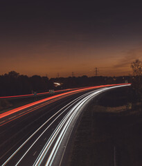 Fototapeta na wymiar Traffic Lights on the M1 Motorway in the UK