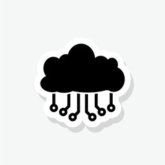 Cloud storage sticker icon isolated on white background