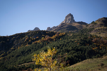 Fototapeta na wymiar mountain landscape in autumn in the pyrenees