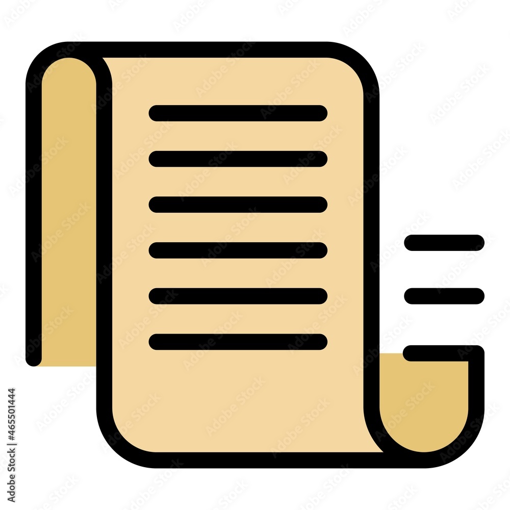 Poster scenario scroll icon. outline scenario scroll vector icon color flat isolated
