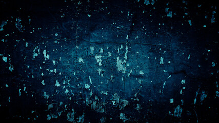 dark blue grunge background of old wall