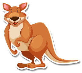 Kangaroo cartoon character sticker