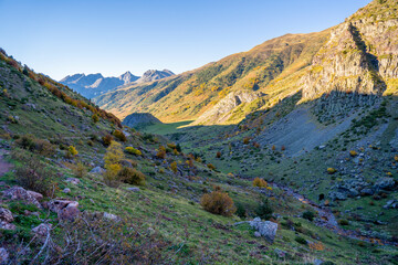 mountain landscape in the pyrenees in autumn