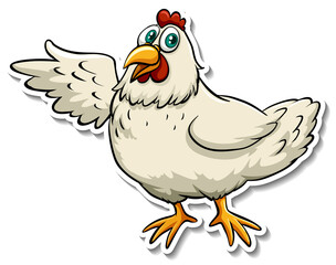 A cute chicken cartoon animal sticker