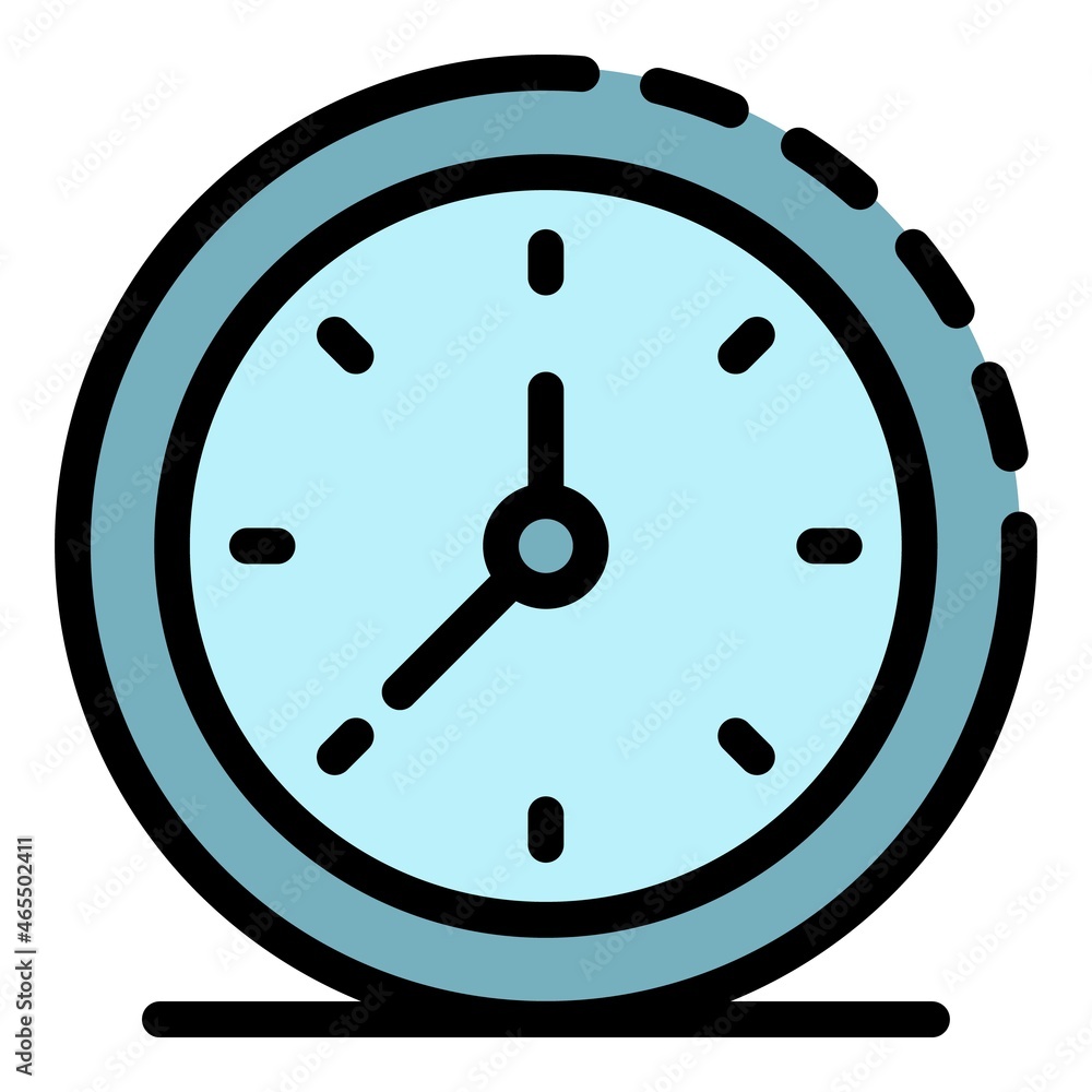 Wall mural watch hour icon. outline watch hour vector icon color flat isolated - Wall murals