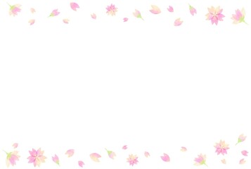 Fototapeta na wymiar 美しい水彩画の桜の背景イラスト素材