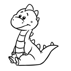 Little dinosaur minimalism character illustration cartoon coloring