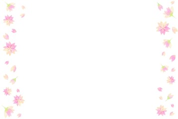 美しい水彩画の桜の背景イラスト素材