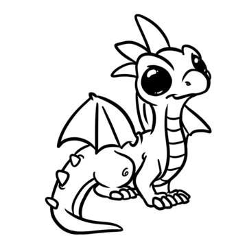 Little fairy dragon character illustration cartoon coloring